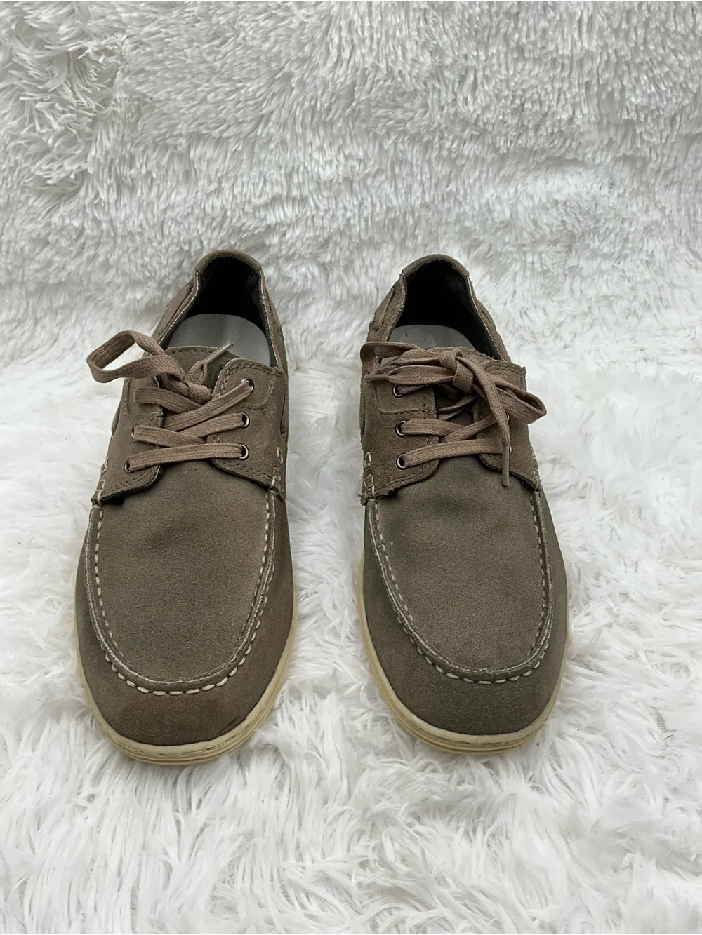 Perry Ellis Boat Shoe Size 11 Taupe Suede Loafers America Digger Men’s